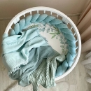 Husa saltea rotunda patut bebe copii cu elastic, Coronita (9)
